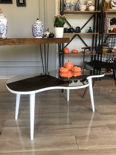 Asymmetrical Mirror Coffee Table, Modern Center Living Room Decoration Unique Gift For Home