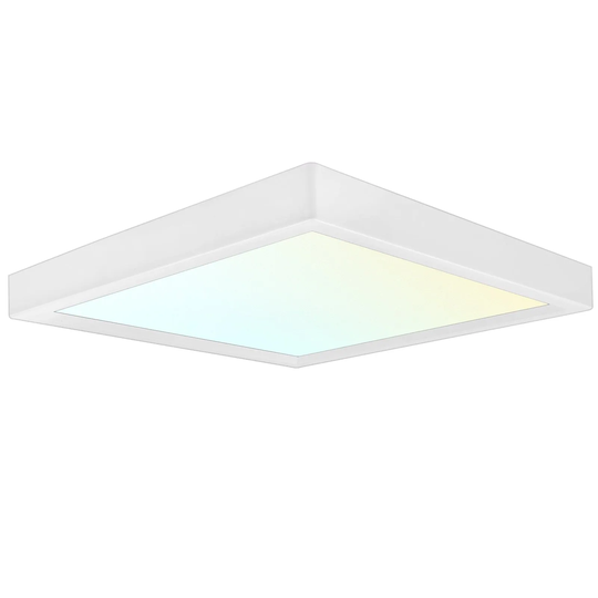Luxrite 6" Square LED Flush Mount Fixture 15W 3 Color Selectable 900 Lumens Dimmable Damp Rated ETL Listed