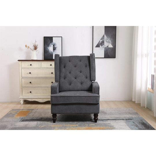 Comfortable rocking chair accent chair with Dark Grey fabric