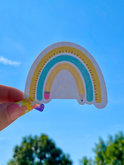 Pencil Rainbow Sticker | Adventuringstickers Back To School Teacher Stickers Vinyl |Teacher