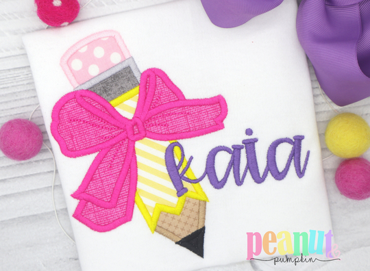 School Shirt For Girls, Pencil Shirt, Girls School Personalized Back To Outfit, First Day