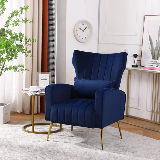 Velvet Upholstered Accent Chair,Living Room Armchair - 27"Wx26"Dx39"H