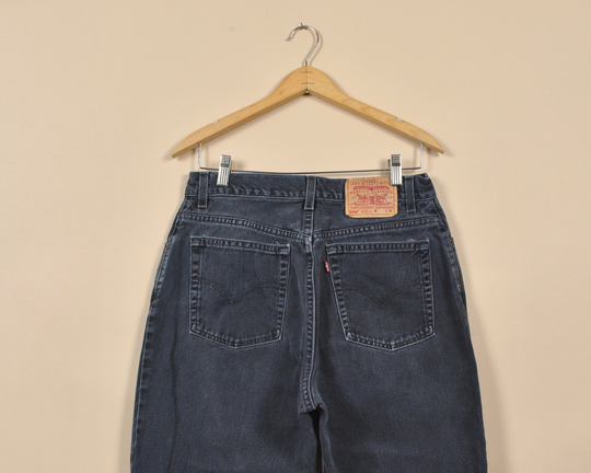 Levi's 550 Size 31 Relaxed Fit Tapered Leg Vintage Black Jeans