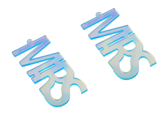 Acrylic Mrs Pendant - Colorful Earring Charms Jewelry Making Supplies Color Codea575 50.35x24.26x1.64mm Ac2341-A575