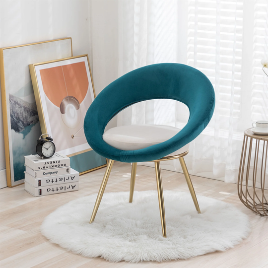 Velvet Modern Accent Chair with Gold Plated Legs