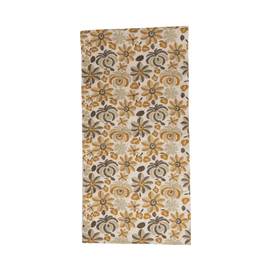 Cotton Embroidered Table Runner - 72.0"L x 14.0"W x 0.3"H
