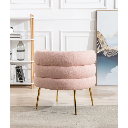 Modern Velvet Single Sofa Chair, Upholstered Accent Living Room Chair, Comfy Tufted Armchair with Metal Legs for Small Space