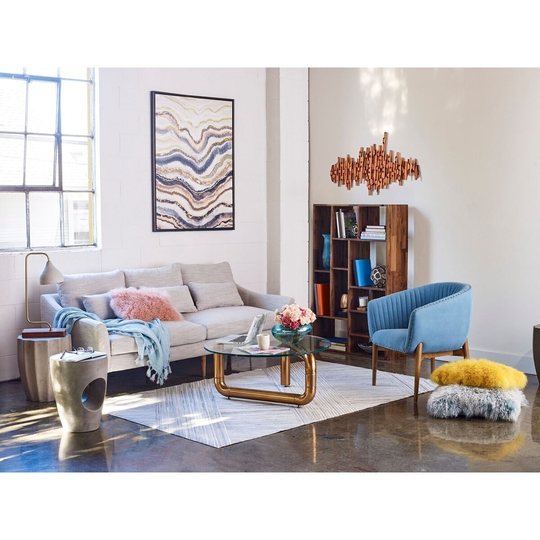 Aurelle Home Beige Modern Sofa