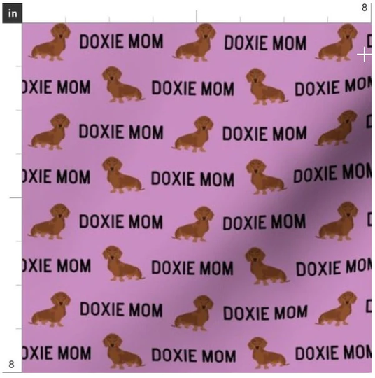 Doxie Mom Dachshund Fabric By The Yard | Flowers Dog Print Made To Order