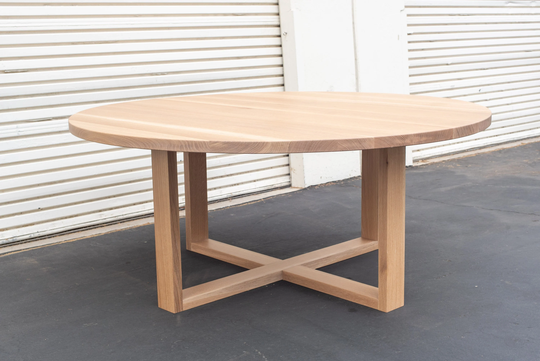 Orten Round Dining Table - Rift Sawn White Oak/Walnut
