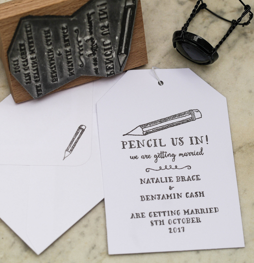 Pencil Us in Save The Date Stamp | Eco Friendly Stamps Wedding The