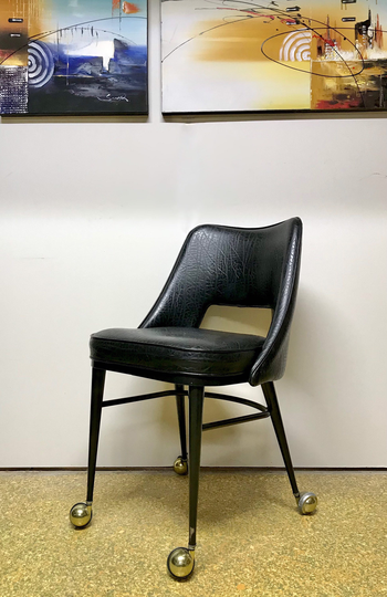 Vintage Mcm Mid Century B. Brody Seating Co Furniture Black Bucket Side Chair