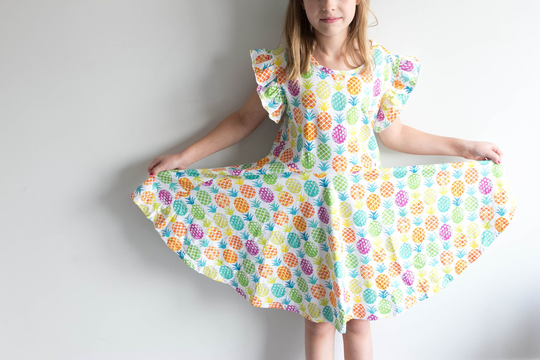 Colorful Pineapple Twirl Dress