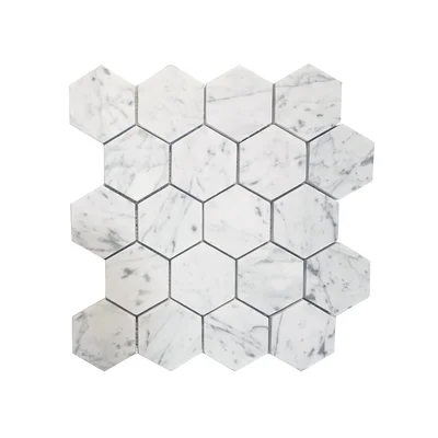 3" x 3" Marble Honeycomb Mosaic Wall & Floor Tile