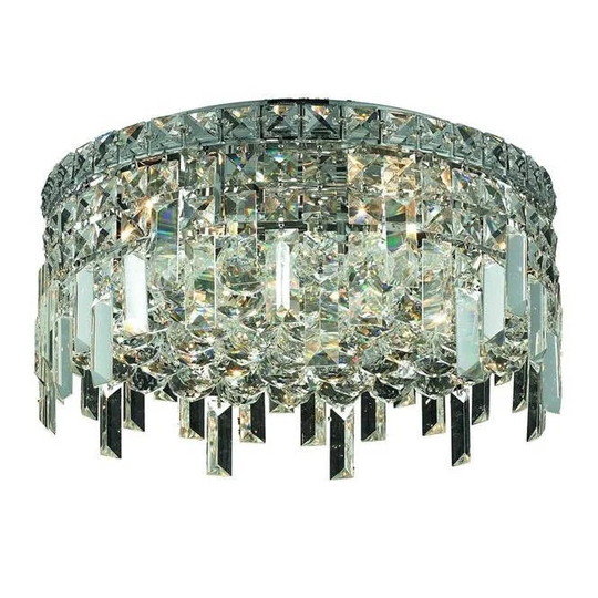 Elegant Lighting 5-light Chrome 16-inch Royal Cut Crystal Clear Flush Mount