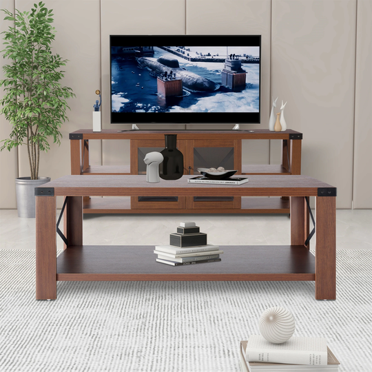 Coffee Table Rectangular End Table Living Room Table MDF Brown