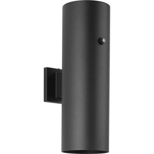Cylinder Collection 1-Light Black 6-Inch Modern Outdoor Extra-Large Wall Lantern Light - 6 in x 8.94 in x 18 in