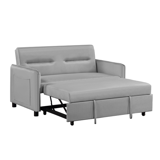 57'' Upholstered Sleeper Sofa 2 Seat Sofa Bed with 2 Pillow