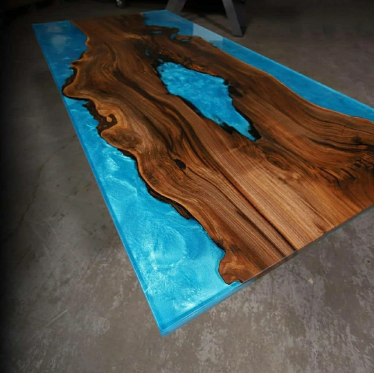 Epoxy Coffee Table, Resin Live Edge River Coffe Outdoor Furniture
