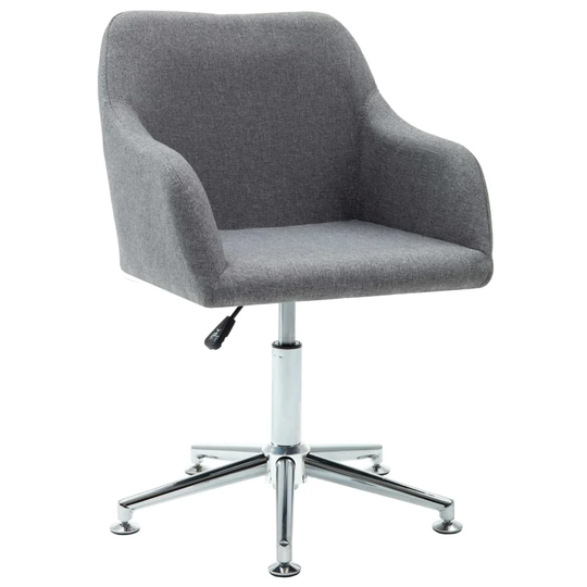 vidaXL Swivel Office Chair Light Gray Fabric - Light grey - 21.7" x 20.9" x (30.7"-36.2")