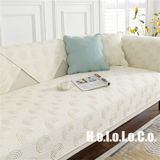 Minimalist Cotton Sofa Cover, Cotton Slipcovers, Washable Anti-Slip Cushion Cover, Throw Pillowcase, Couch Cover, Pet Furniture Protector