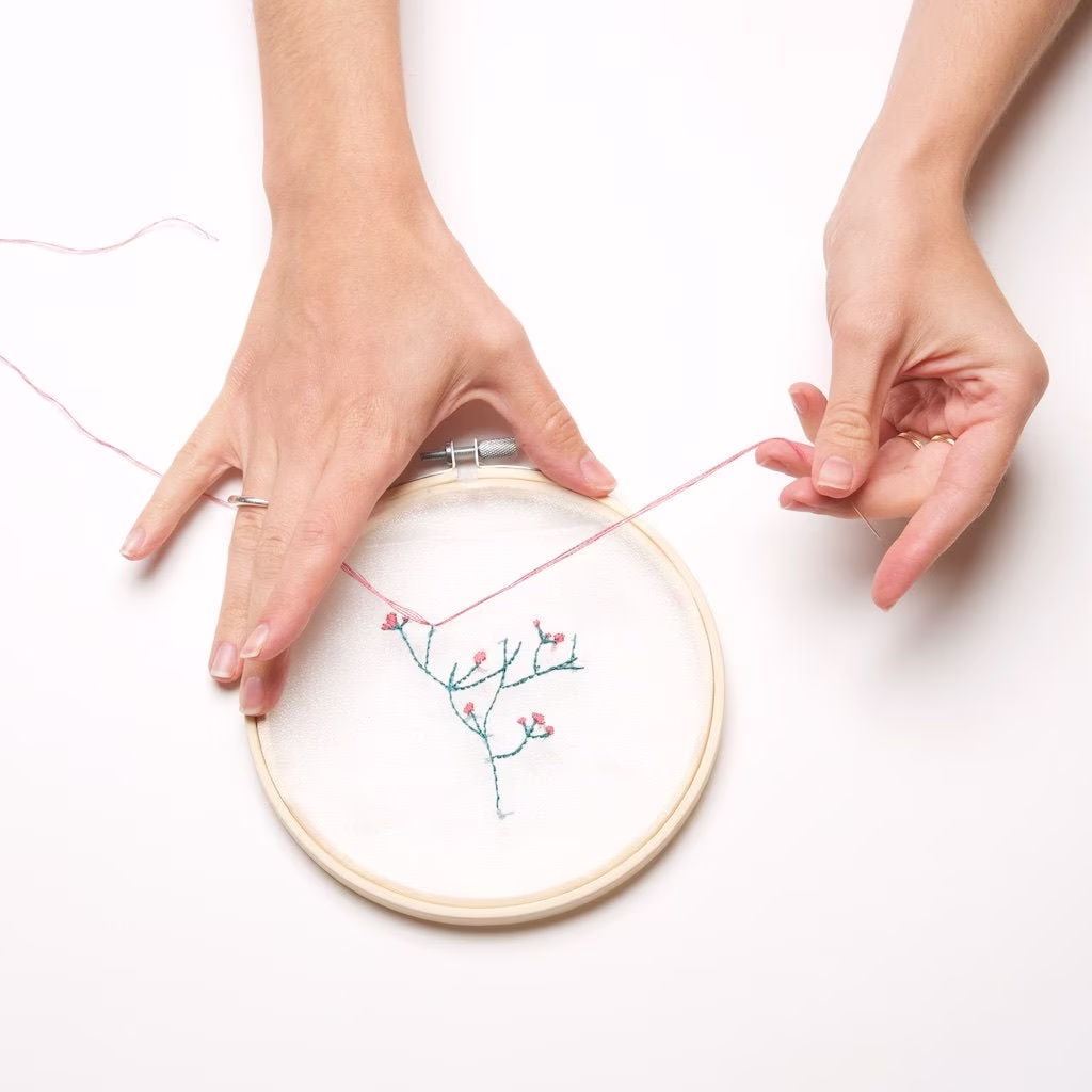 Diy Kit, Nature Embroidery Beginner Flower & Plant Craft Kit