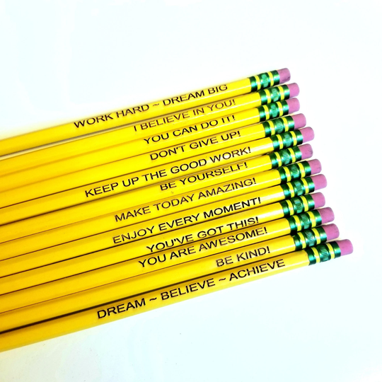 Back To School Inspirational Pencils - Personalized Pencil For Student Motivation Teacher Gift Kid Supplies
