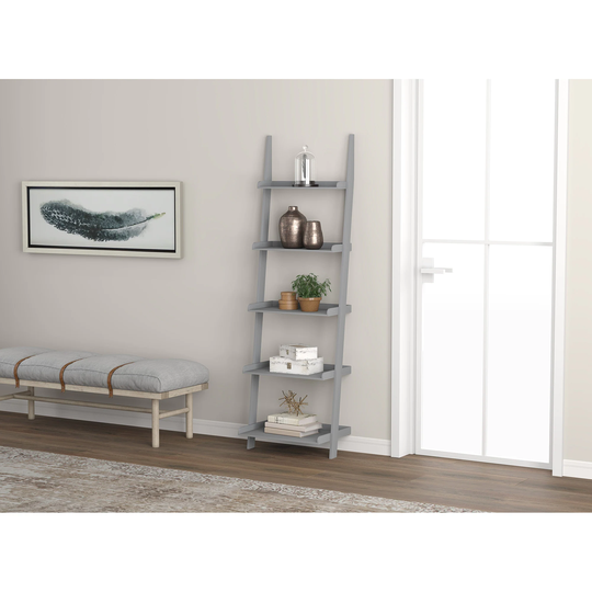 Wall Shelf 70H Light Grey 5 Tier With Borders - 22" x 15" x 70"
