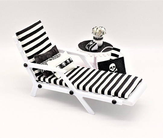 Dollhouse Lounge Chair Set, Furniture, Skeleton Doll Chair, Halloween Doll, Kids Outdoor Furniture