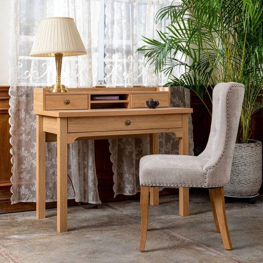 Dressing Table Vanity,Office Desk with 2 desktop drawer storage - N/A