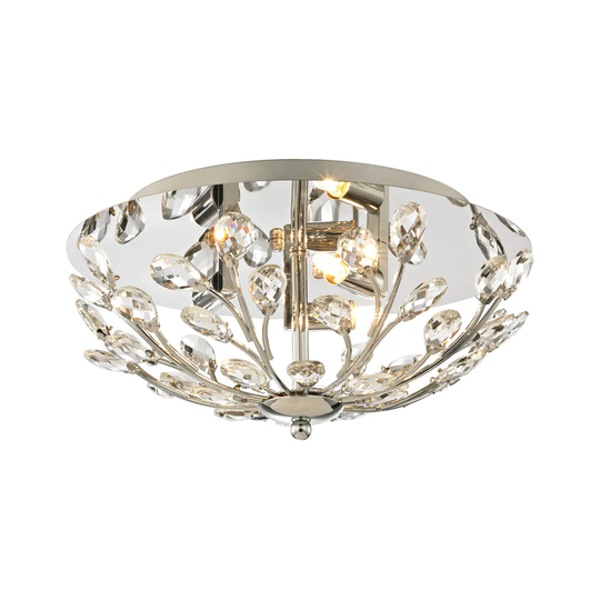 Elk Crystique 3-light LED Flush in Polished Chrome