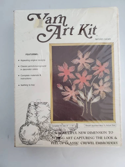 Vintage Mod Nature's Daisies Mcculla Yarn Art Kit, String Kit New in Box Nos 1979