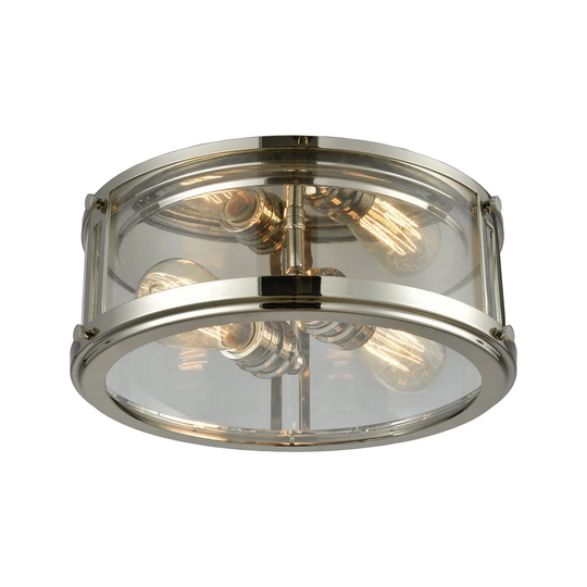 Elk Coby 2-light LED Flush in Polished Nickel