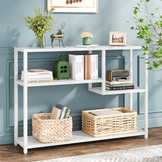 Console Table, 43" Small Entryway Table Sofa Table with Storage