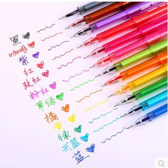 Kawaii Cute Gel Pen Set 0.5mm Ink Color 12Pcs Gen Pens For Kids Art Diy Pencils Office School Writing Korean Stationery Supplies