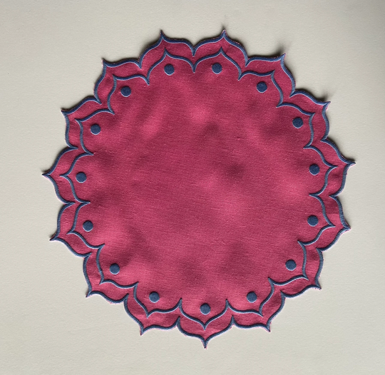 Soleil Placemat Set, Pink - French Blue, Set Of 4