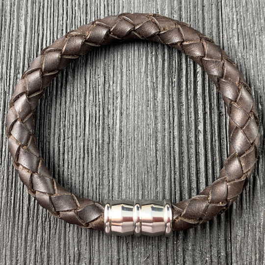 Men's Leather Bracelet, Mans Cuff Braided Bracelet