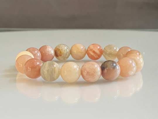 Sunstone Bracelet, Stretch Natural High Quality Grade Aa+ Beads, Crystal Bead Bracelet