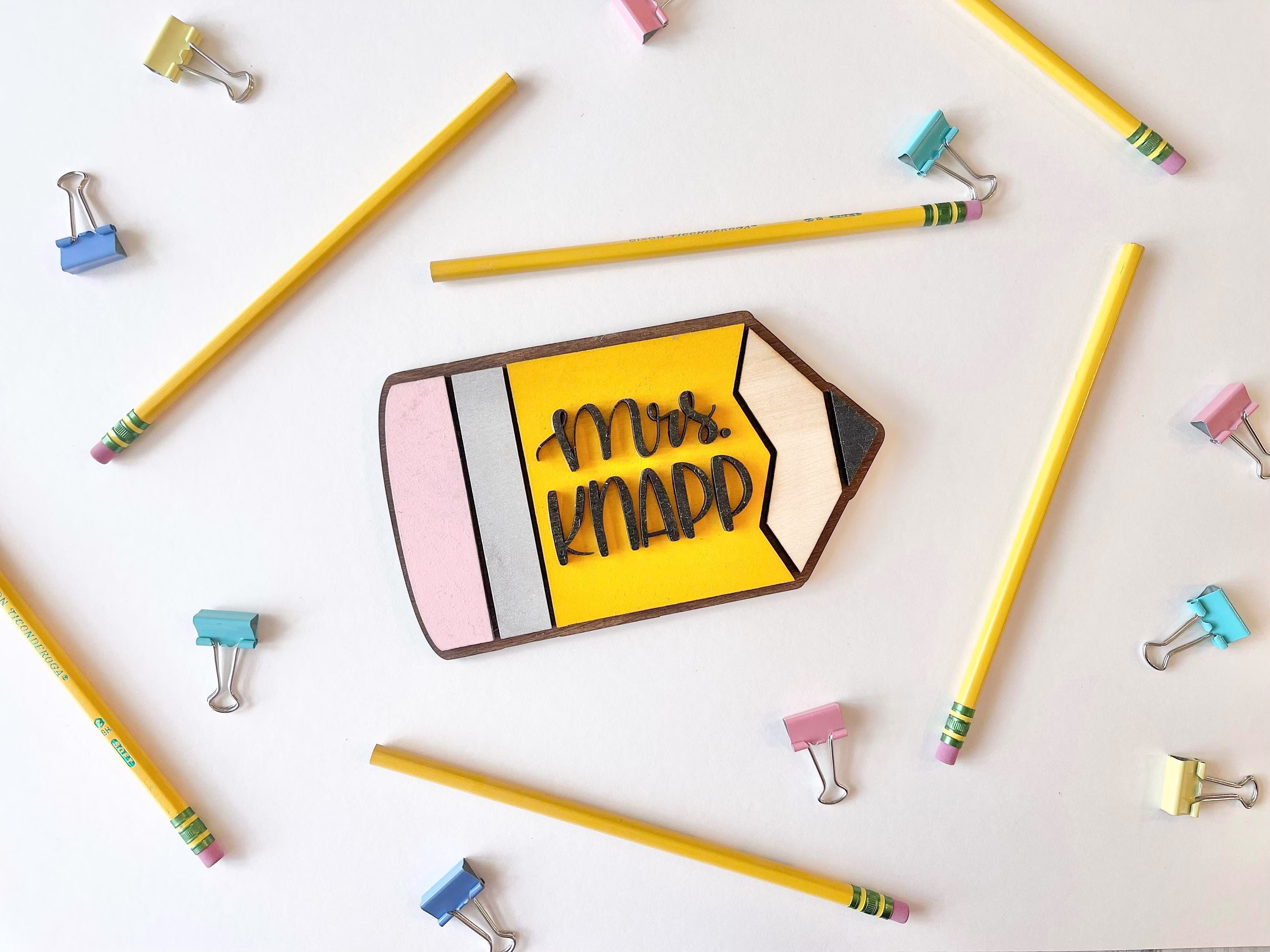 Personalized Desktop Teacher Pencil Sign - Mini For Teachers Gifts Desk Teachergift