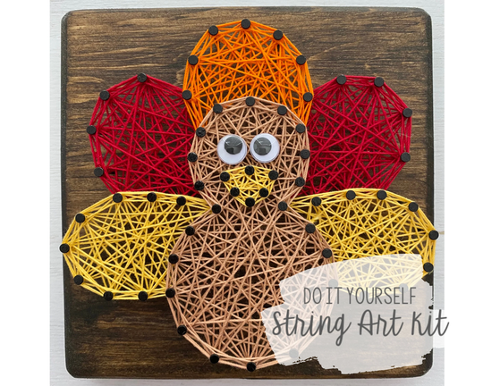 Diy 5x5" Thanksgiving Turkey String Art Kit