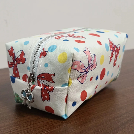 Handmade Pouch Pencil Case Bag Multipurpose Cosmetic Ribbon Pattern Toiletry For Girl Woman Lady Travel Handmade Gift