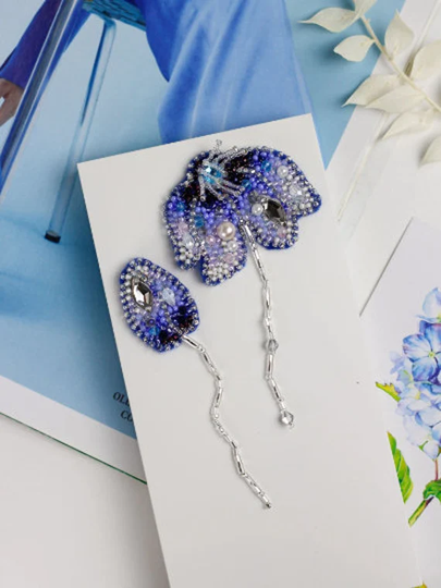 Diy Jewelry Making Kit, Decoration The Whisper Of The Muse, Seed Beaded Brooch, Beaded Brooch Pin, Ukraine, Floral Brooch
