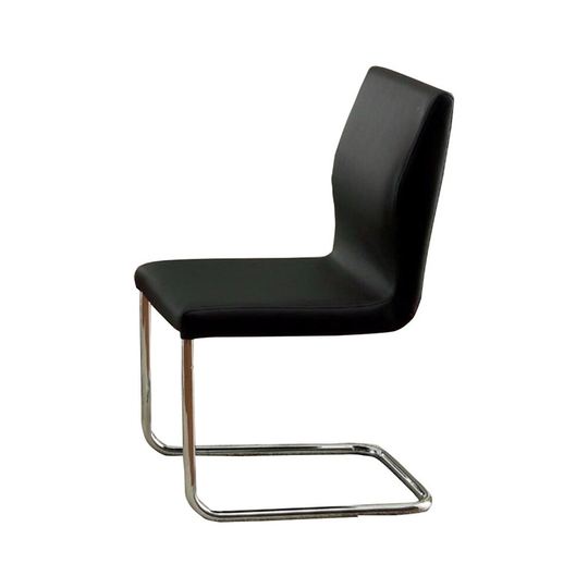 Lodia I Contemporary Side Chair With Black Pu, Set Of 2 - 36 H x 17 W x 21 L Inches