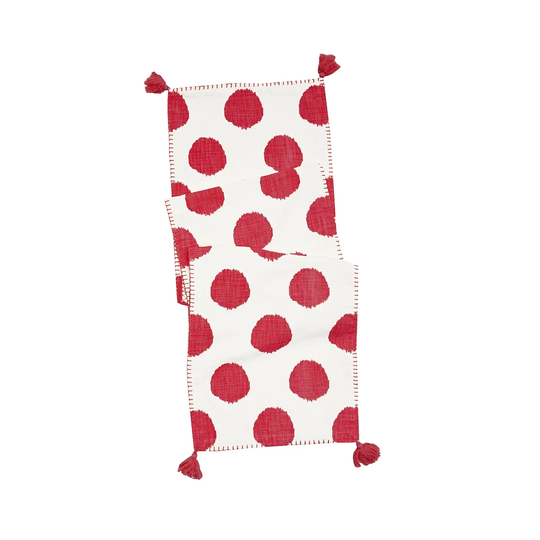 Ruby Dot Printed Table Runner