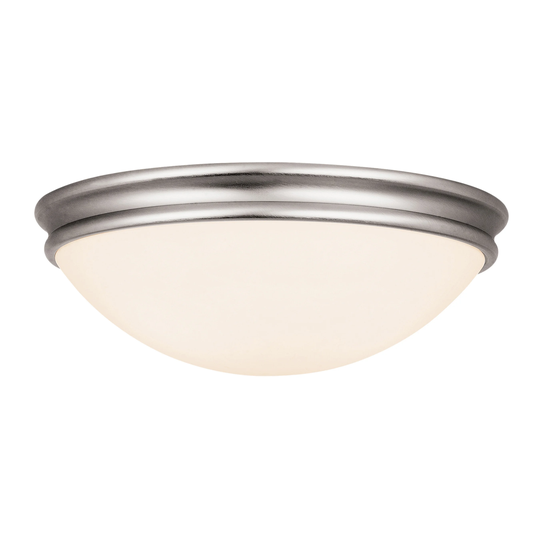 Access Lighting Atom 1-light LED Brushed Steel Flush Mount with Opal Glass