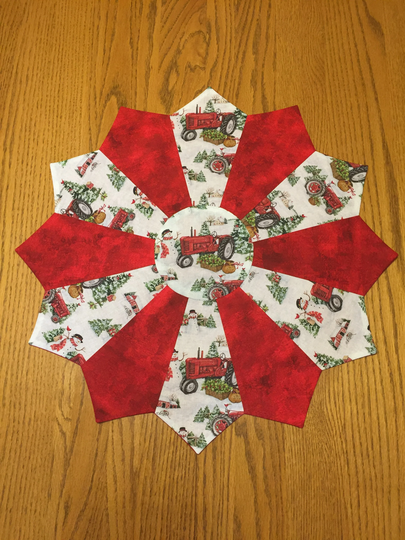 Farmall Red Tractor - Snowman Table Decoration Winter Christmas Holiday Dresden Round Runner Reversible Ships Fast