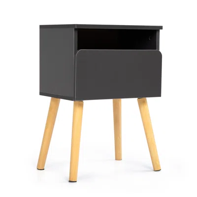 Stylish, Multi-Purpose Nightstand With Drawers, End Table, Storage Cabinets - Grey