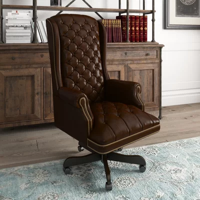 Murphie High Back Traditional Tufted LeatherSoft Executive Swivel Ergonomic Office Chair