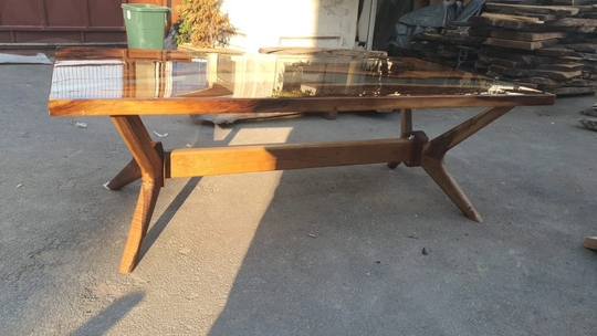 Walnut Rustic Table Legs, Wooden Modern Base, Dining Desk Large Base