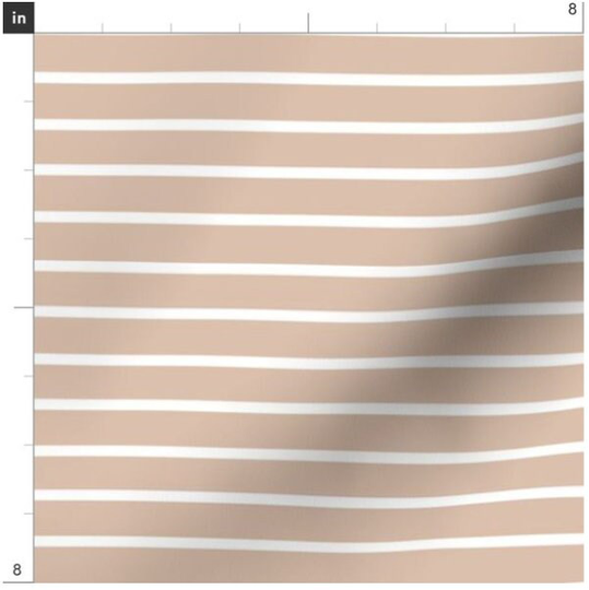 Stripes On Blush Fabric By The Yard | Striped Nursery Made To Order Organic